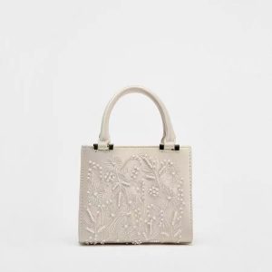 fashion floral embroidery square tote bag – large capacity women’s handbag & shoulder messenger bag