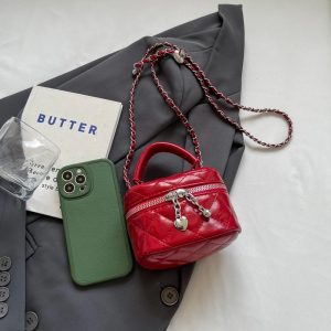 pure color quilted chain bag – women’s versatile shoulder & crossbody small square lipstick bag